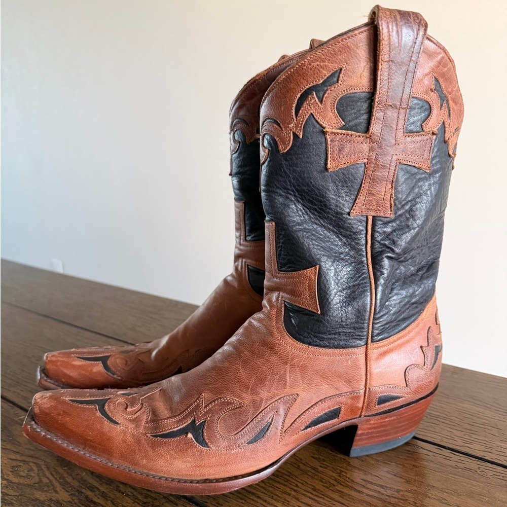 Women's OLD GRINGO Distressed Multicolor Leather Western Boots Sz 9.5 Double D